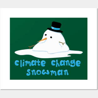 Climate Change Snowman Posters and Art